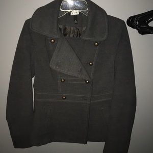 Gray button up coat